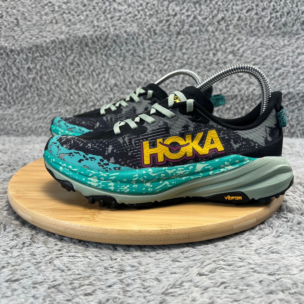 Hoka One One Women's Teal Black Yellow Trail Running Shoes